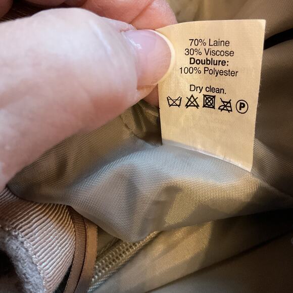 J. Crew Tan/Beige Wool Blend Rounded Hem Zipper Closure Lined Mini Skirt 00 - Picture 5 of 6